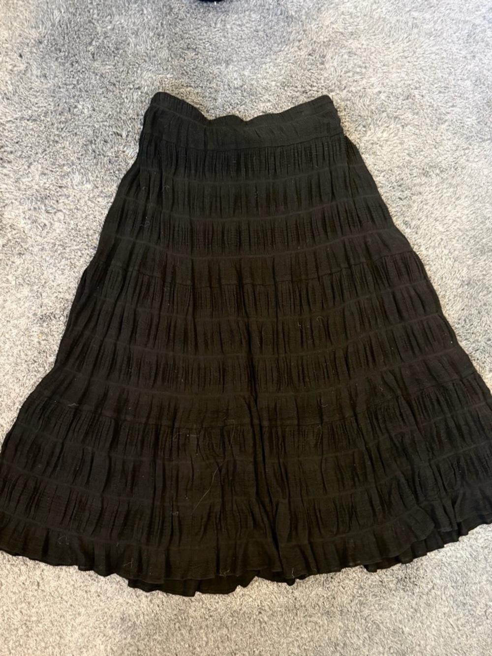 Max Studio Black Tiered A-Line Skirt
